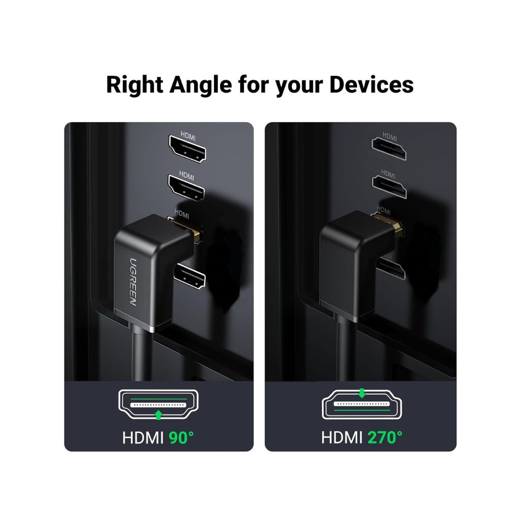 Ugreen 10172 HDMI Cable Right Angle 90 degree 1m