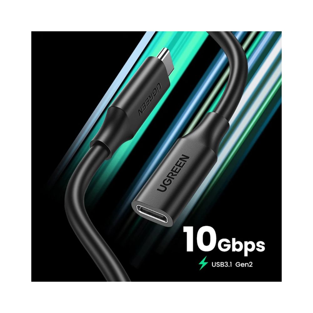 Ugreen 10387 USB-C/M to USB-C/F Gen2 5A Extension Cable 1m