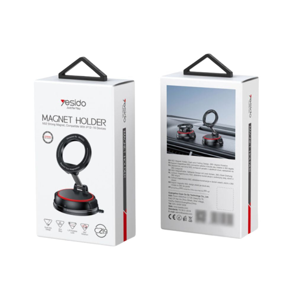 Yesido C219 Suction Cup Car MagSafe Magnetic Mobile Phone Holder (Black)