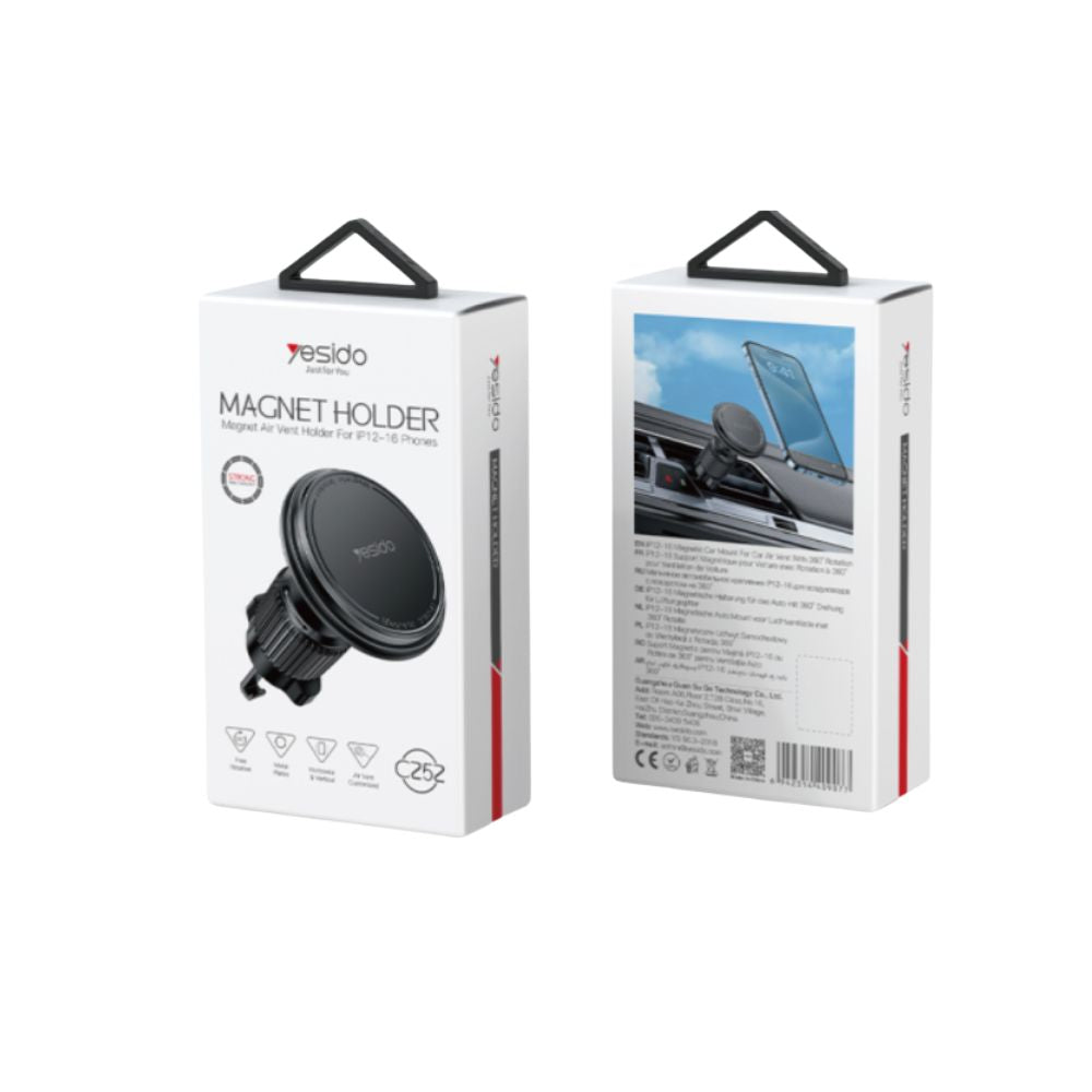 Yesido C252 Car Vent Rotatable Hook Clip Magnetic Bracket Phone Holder(Black)