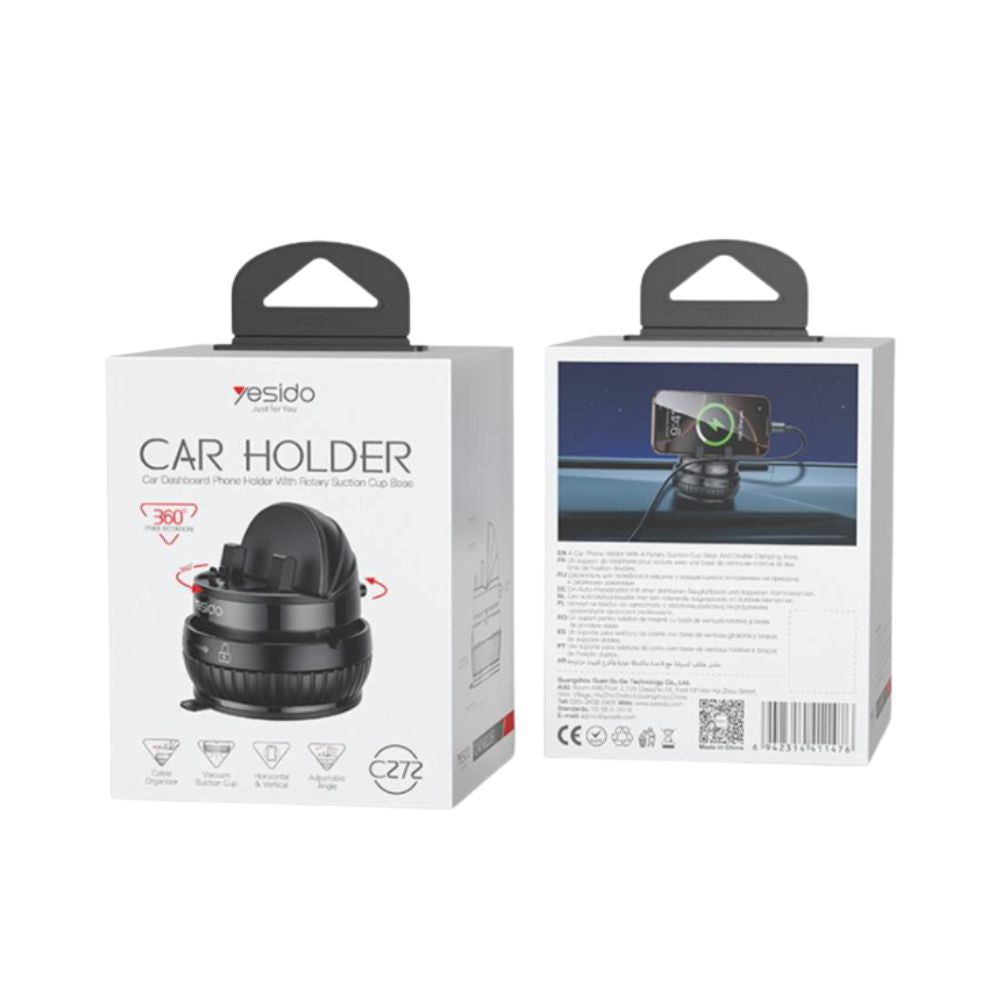 Yesido C272 360 Degree Rotating Car Phone Holder (Black)