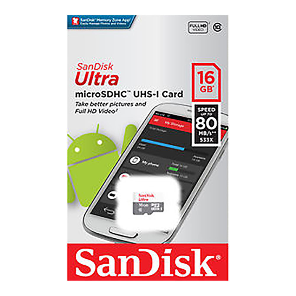 Sandisk Micro SD Card 16GB 80MB/S Class 10
