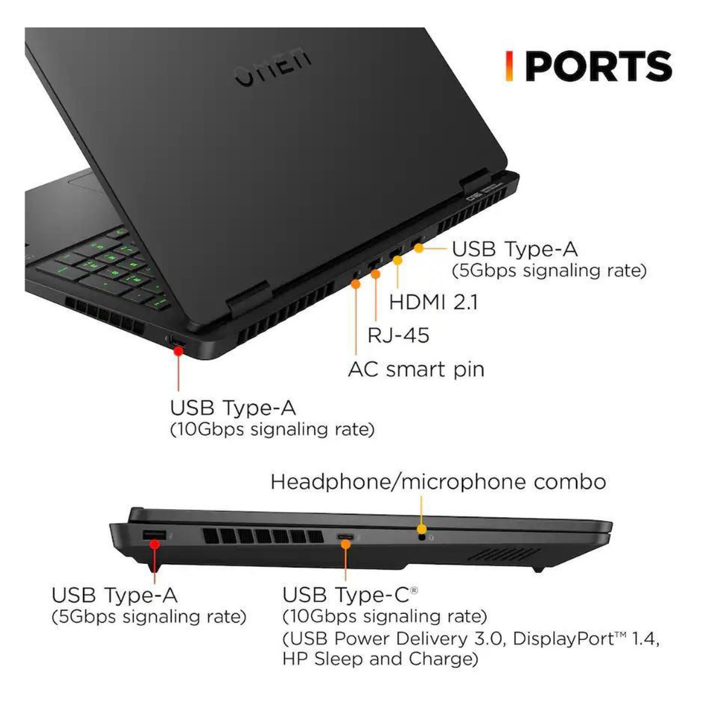HP Omen 16-AM0073DX Intel Core Ultra 7-255H 1TB SSD 16GB   NVIDIA GForce RTX 5060 8GB 16