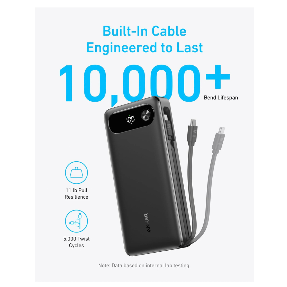 Anker Power Bank (20K, 87W, Built-In USB-C Cable)