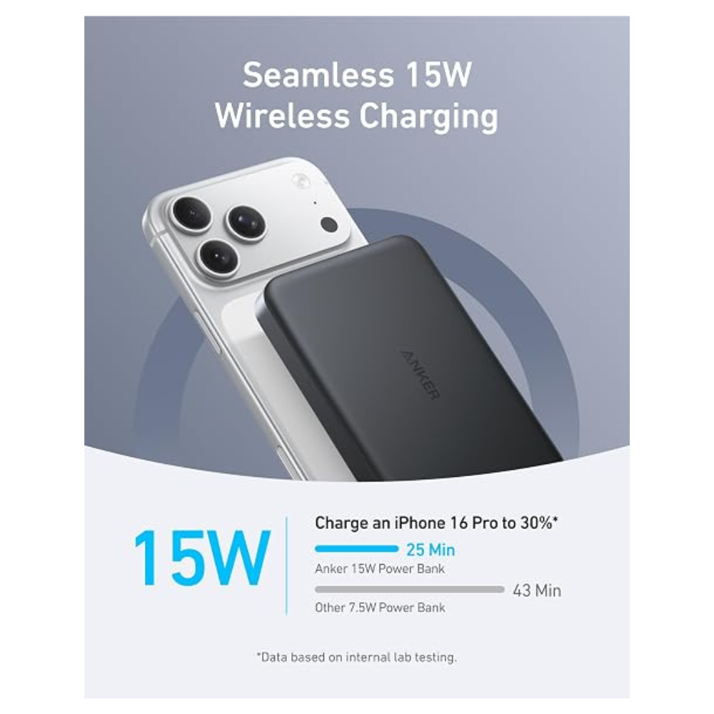 Anker MagGo Power Bank, 10,000mAh Qi2-Certified 15W Portable Charger