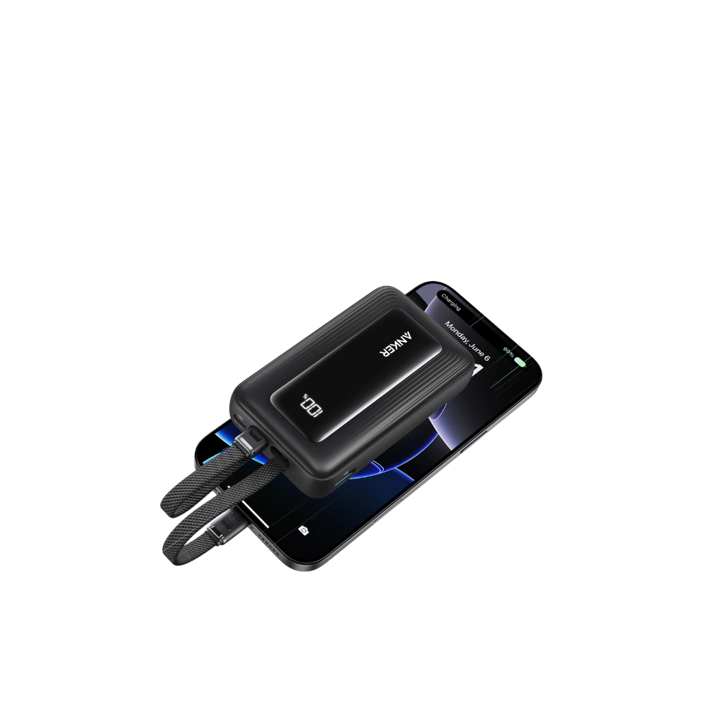 Anker Zolo Power Bank (10K,35W,Built-In Dual USB-C Cables)