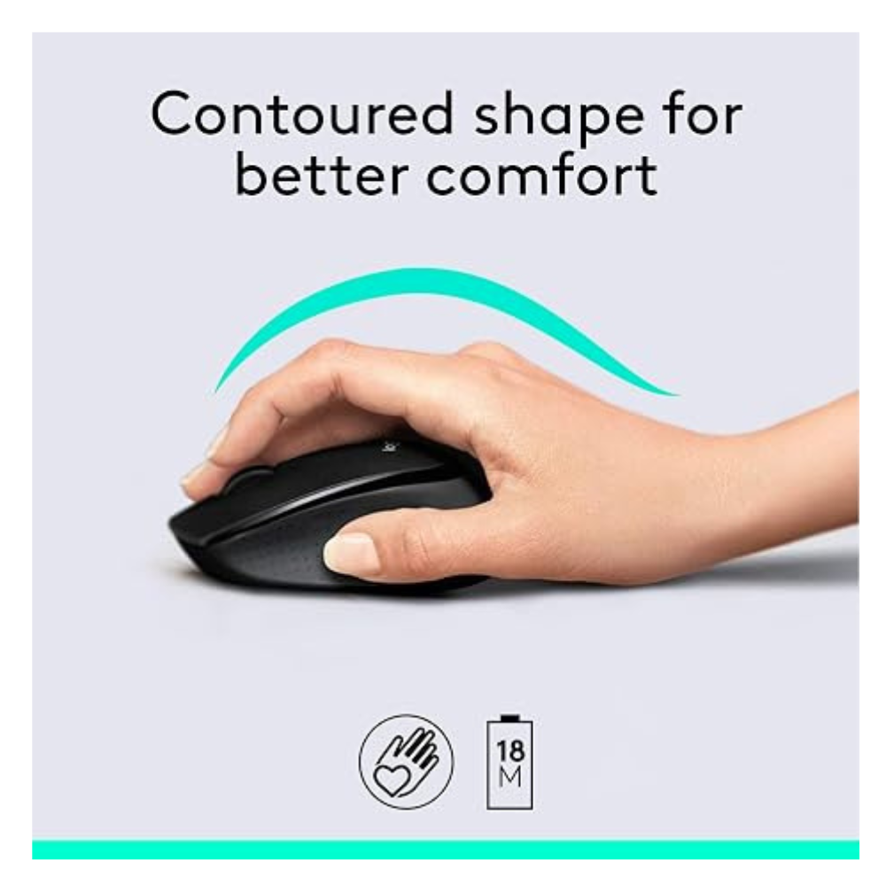 Logitech MK345 Full Size Wireless Keyboard and Mouse Combo - Black