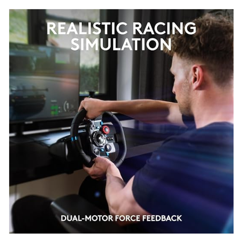 Logitech G29 Driving Force Racing Wheel and Pedals, Force Feedback, Real Leather + Logitech G Driving Force Shifter - For PS5, PS4 and PC, Mac