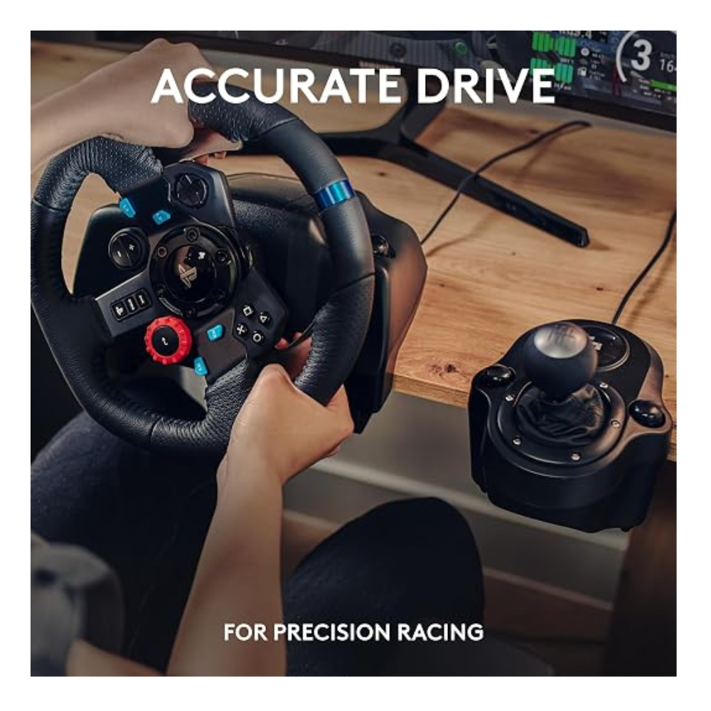 Logitech G29 Driving Force Racing Wheel and Pedals, Force Feedback, Real Leather + Logitech G Driving Force Shifter - For PS5, PS4 and PC, Mac