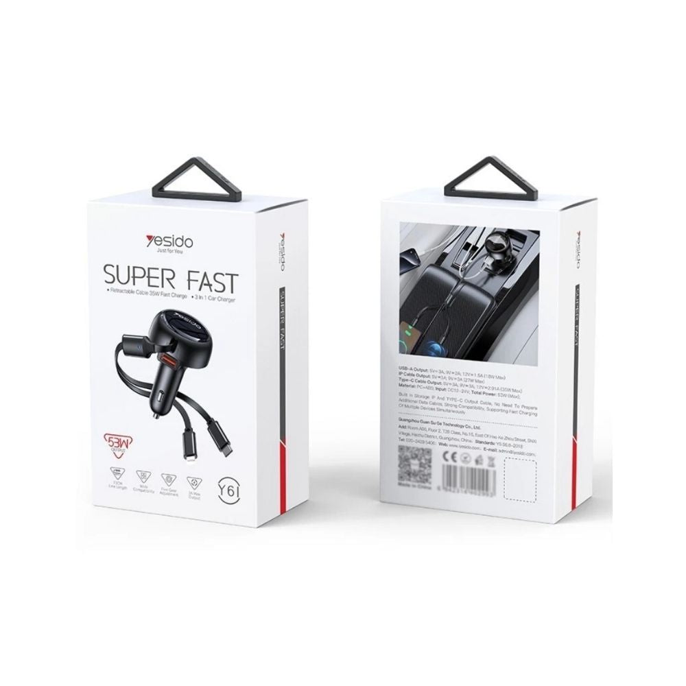 Yesido Y61 53W Fast Charging Car Charger