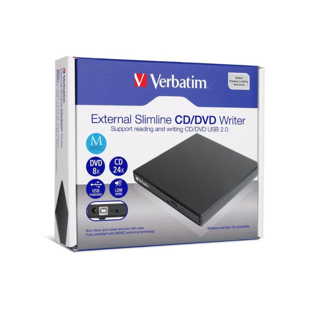 Verbatim External Slimline CD/DVD Writer
