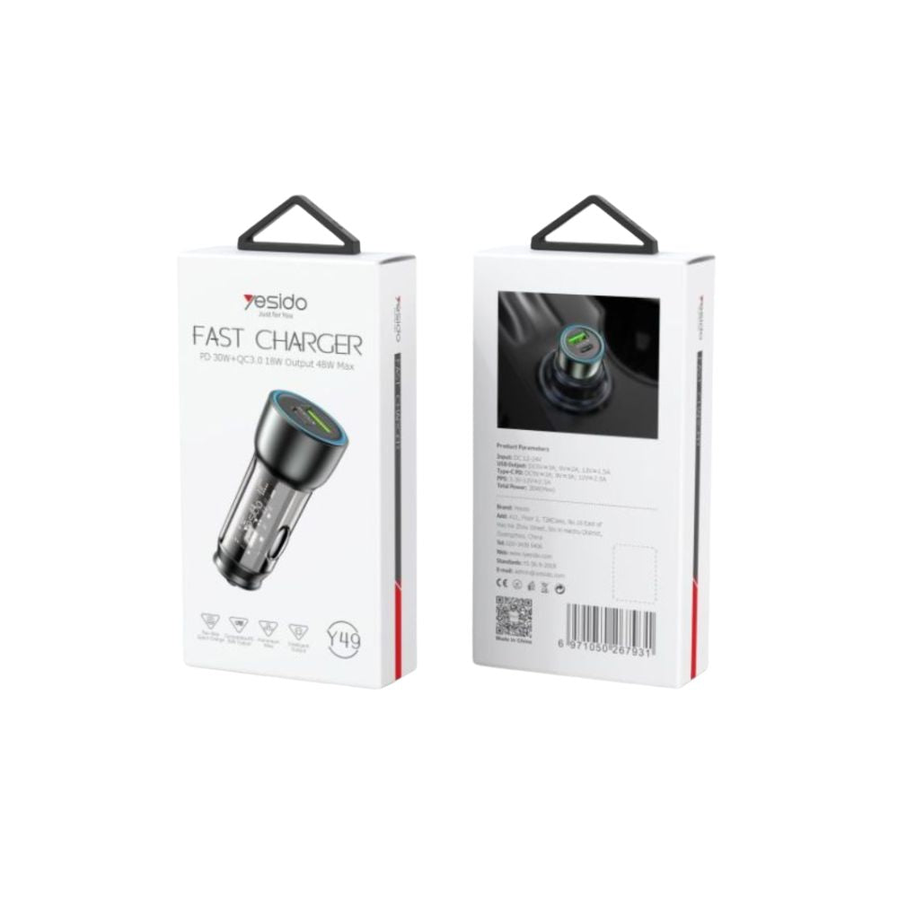 Yesido Y49 Transparent Shell Car Charger