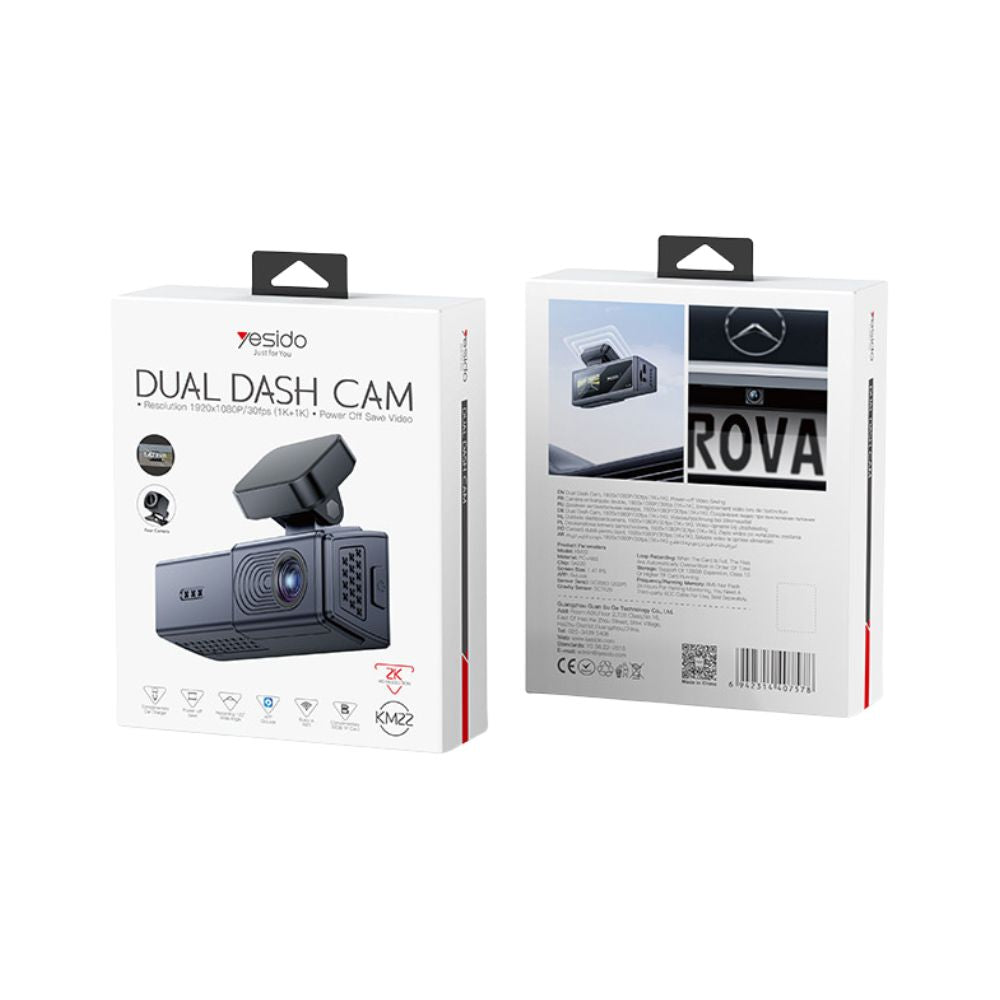 Yesido KM22 2K Two Way Car Driving Recorder