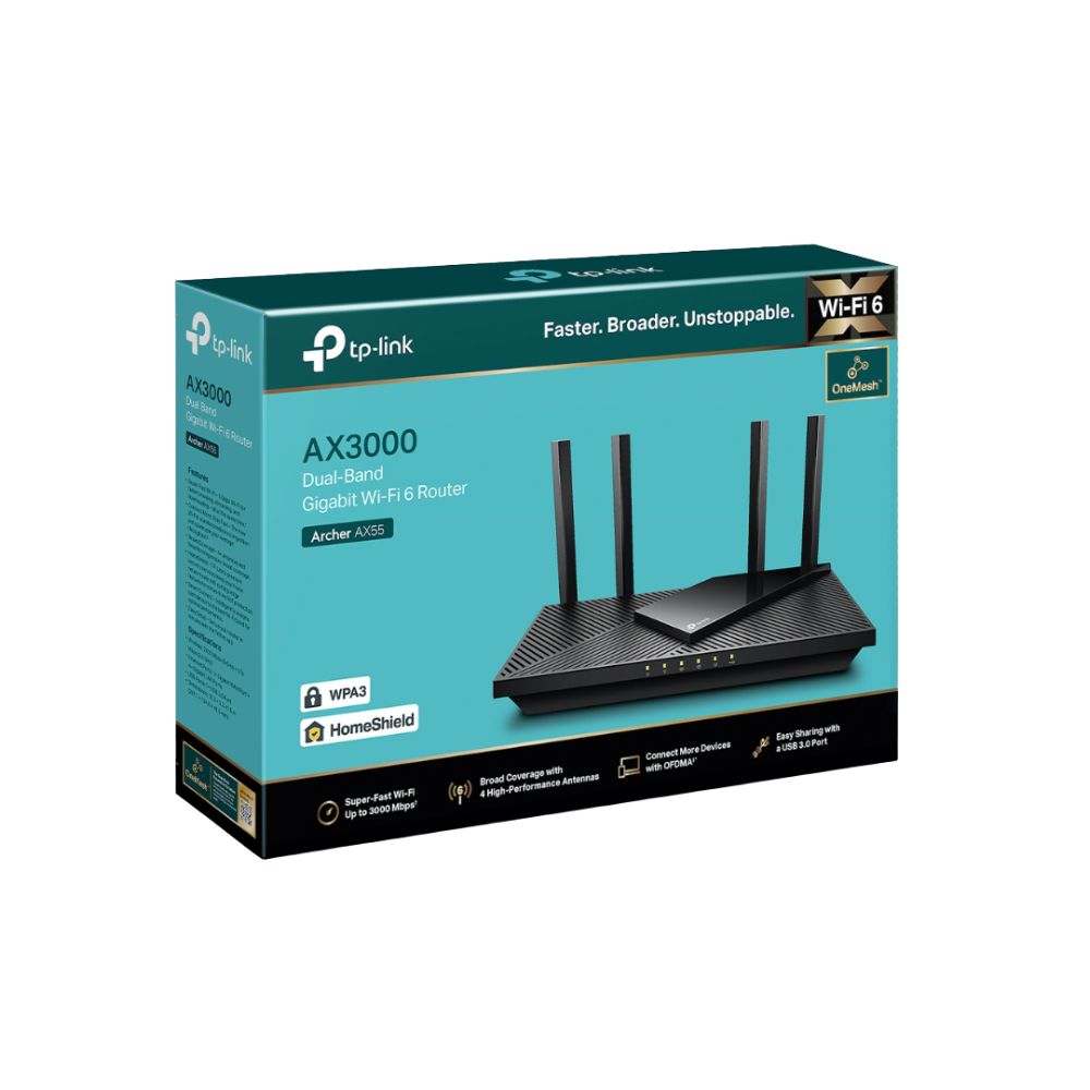Tp-Link Archer AX55 AX3000 Dual Band Gigabit Wi-Fi 6 Router