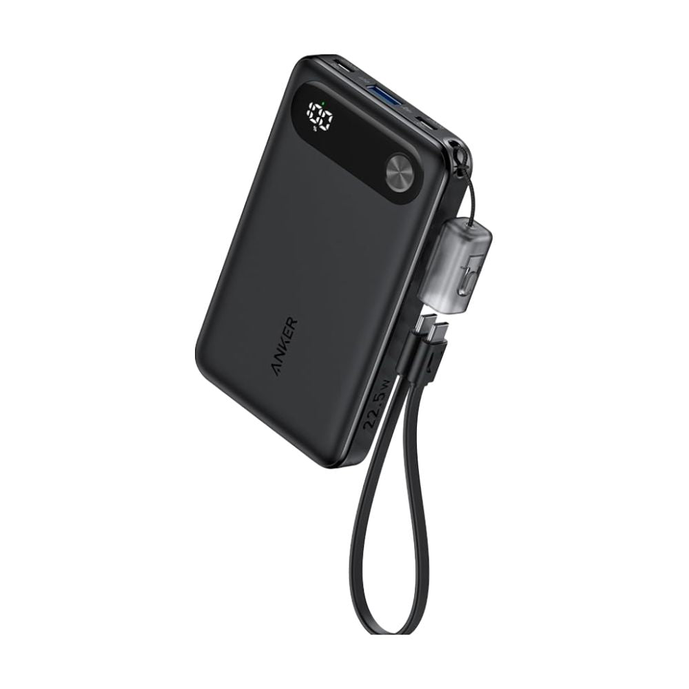 Anker Power Bank, 10,000mAh with Built-in USB-C Cable 22.5W