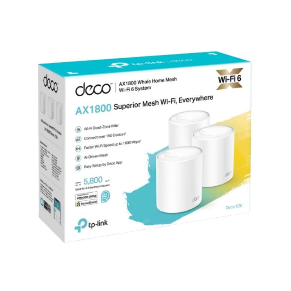 Tp-Link Deco X20 AX1800 Whole Home Mesh Wi-Fi 6 System