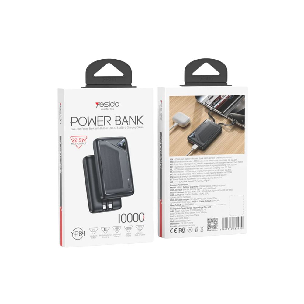 Yesido YP84 10000mAh Power Bank Digital Display 22.5W