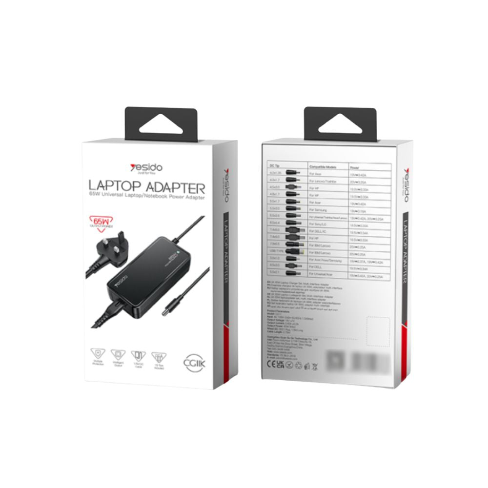 Yesido CG11K 65W Smart Charging 15 IN 1 Multi-function Laptop Charger