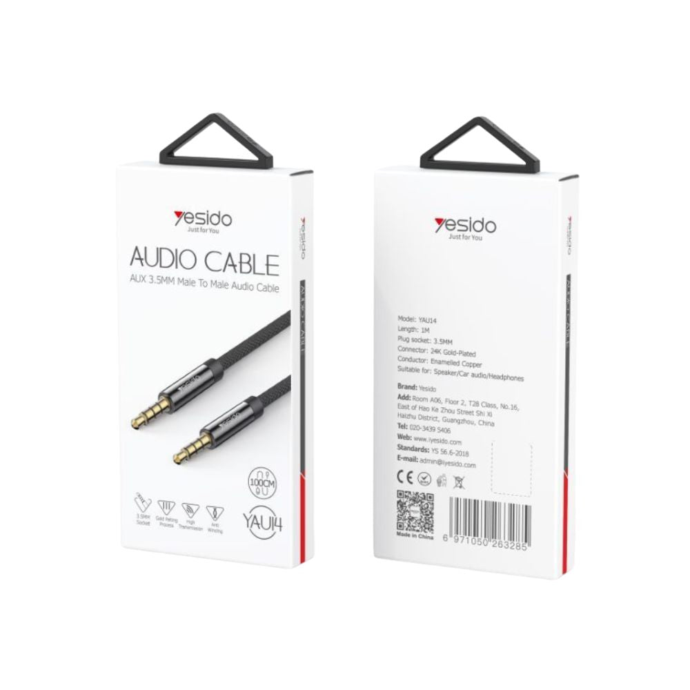 Yesido YAU14 1m Nylon Braided 3.5Mm To 3.5Mm Jack plug