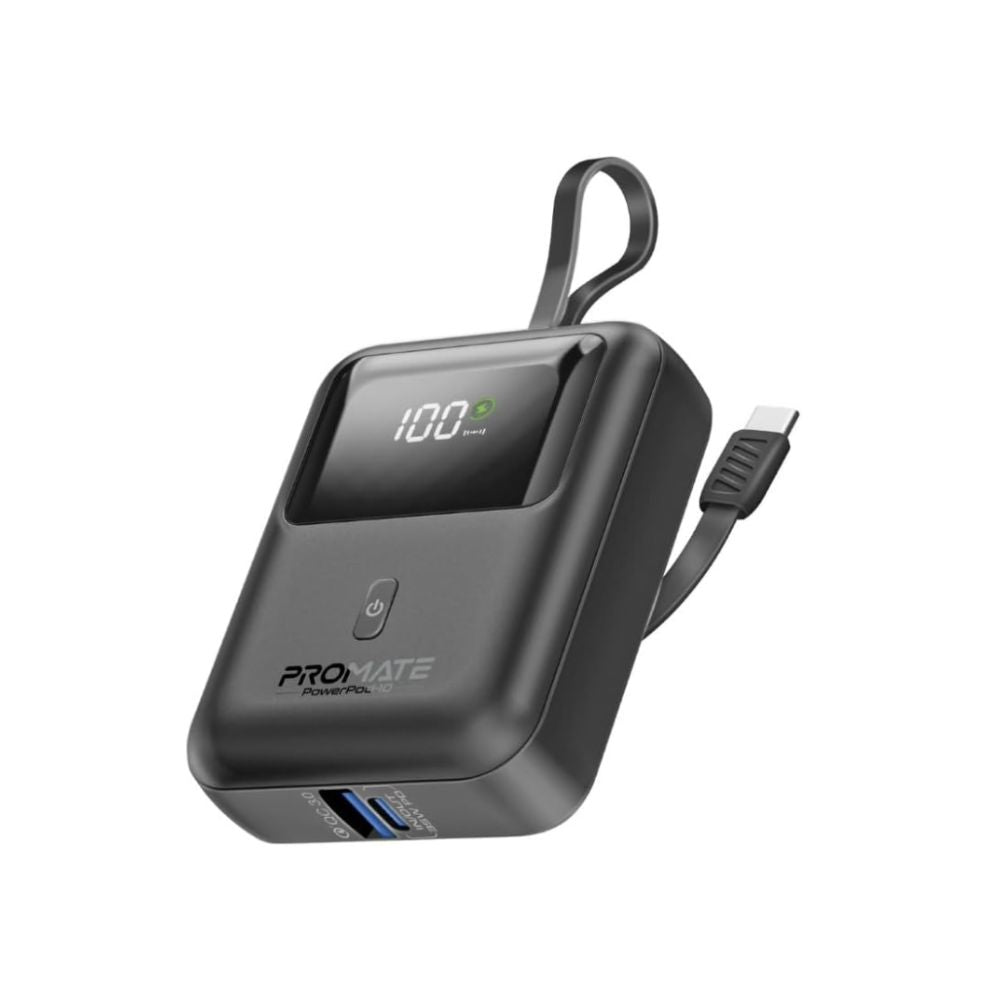 Promate PowerPod-10 10000mAh Ultra-Compact Portable Charger,