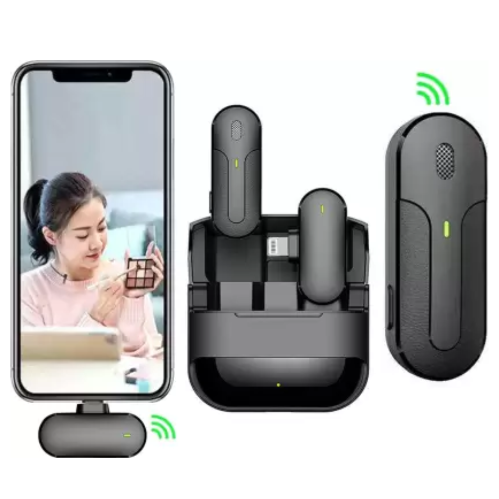 Green Wireless Microphone Lightning Connector