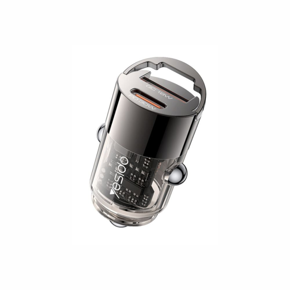 Yesido Y68 Aluminum Alloy PD30W+QC18W Fast Charging Car Charger