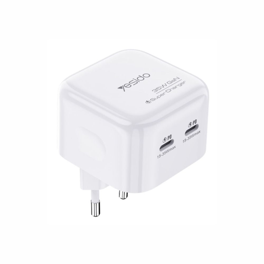 Yesido YC38 Travel Dual PD 35w GaN Fast Charging Wall Plug
