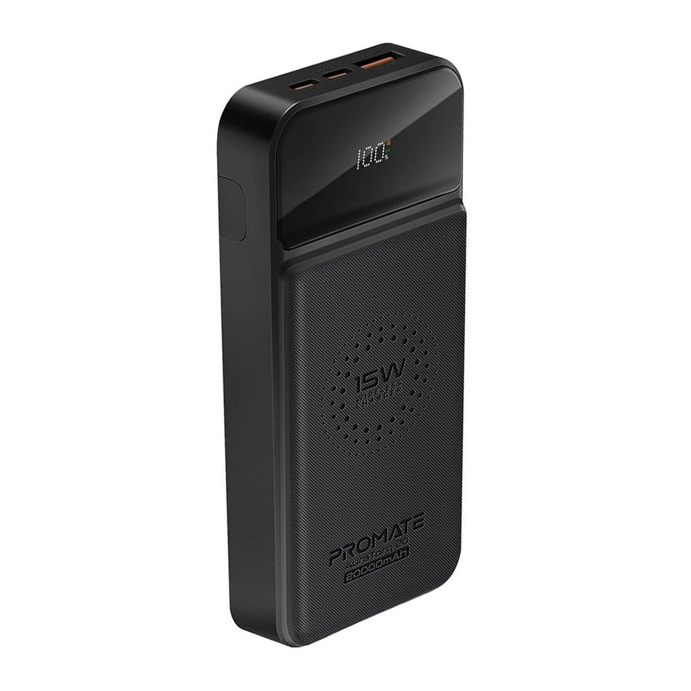 Promate AuraTorq-20 15W Wireless Charging Power Bank  20000mAh