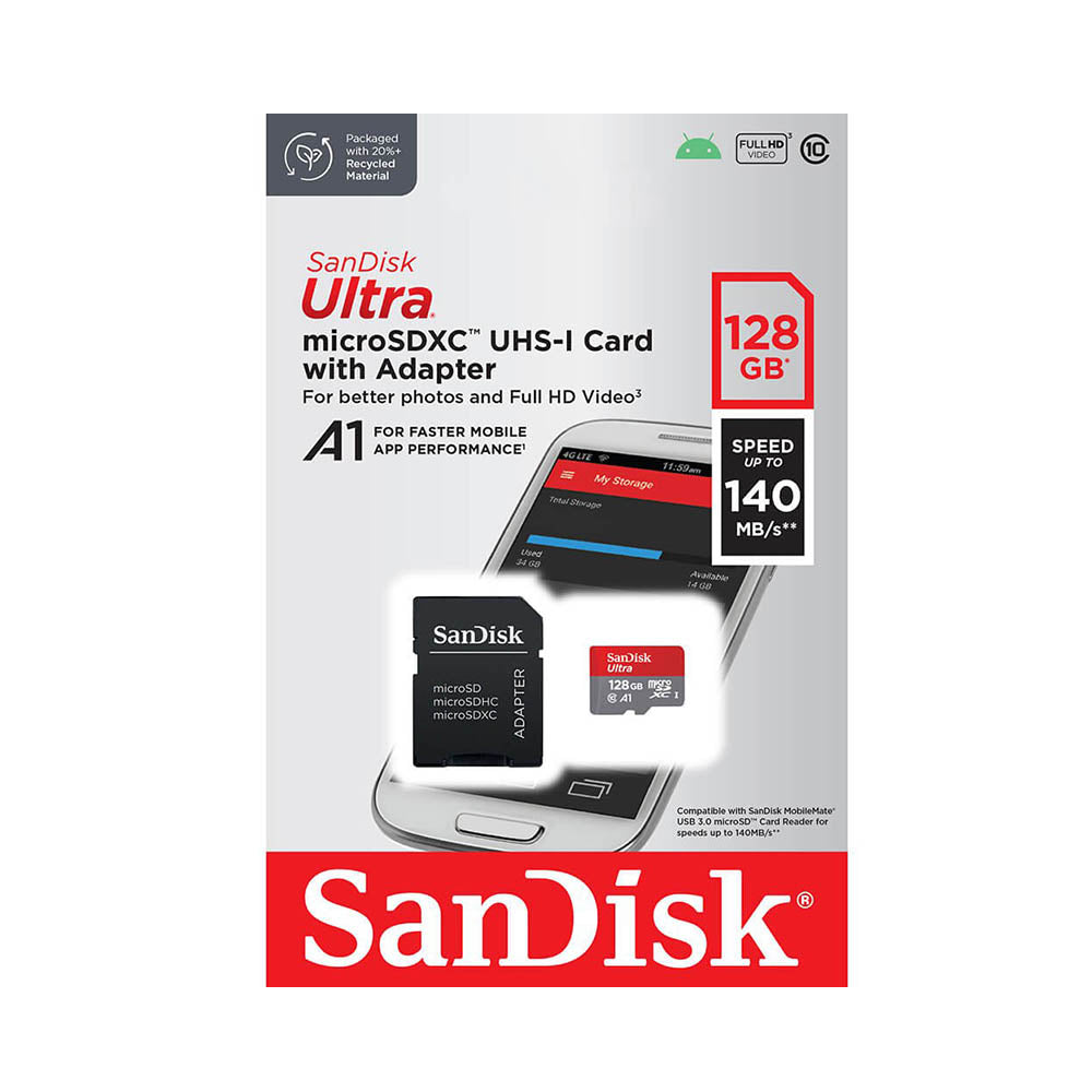 Sandisk Micro SD Card 128GB 140MB/s