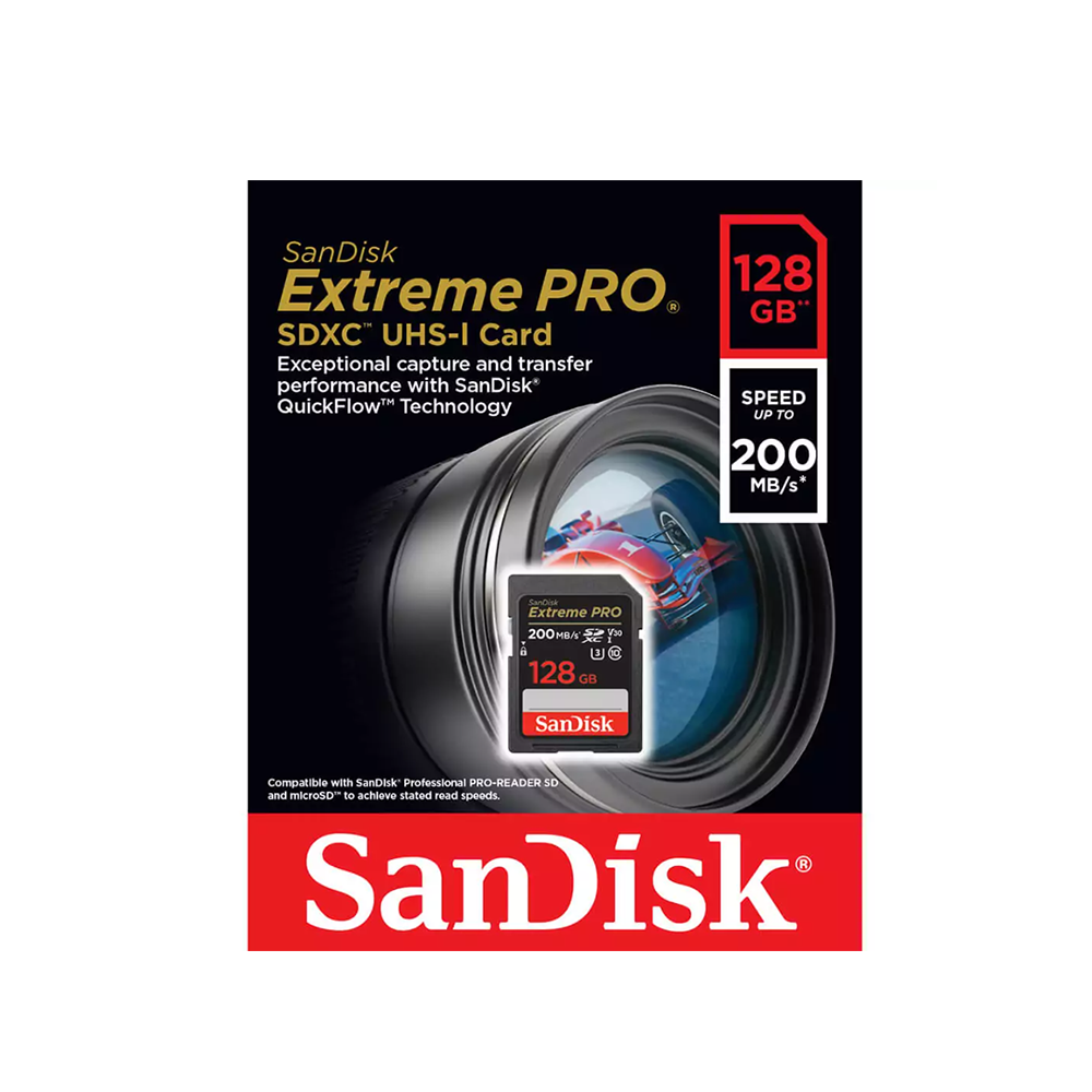 Sandisk SD Card 128GB 200MB/s  Extreme Pro