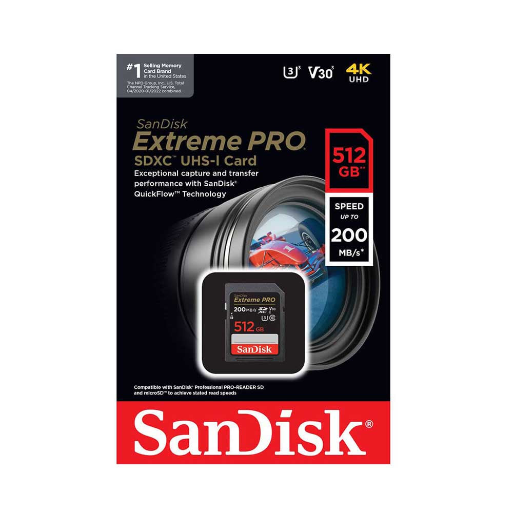 Sandisk SD Card Extreme Pro 512GB 200mb/s