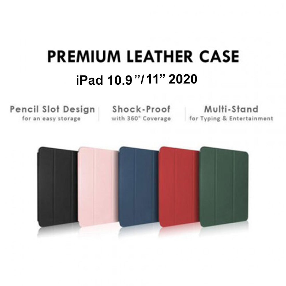 Green Leather case Ipad 10.9''/11'' 2020 (4859967307876)