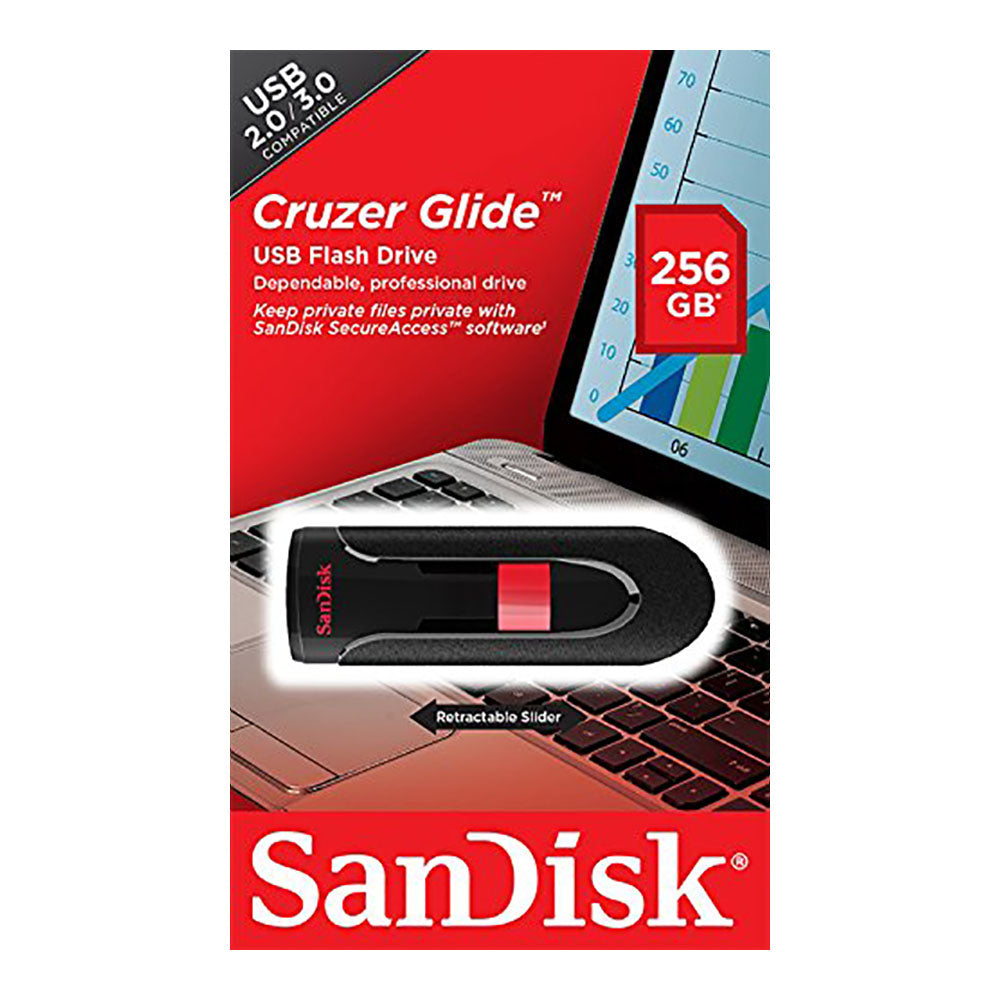Sandisk Cruzer Glide 2.0/3.0 Flashdrive 256GB (4627339575396)
