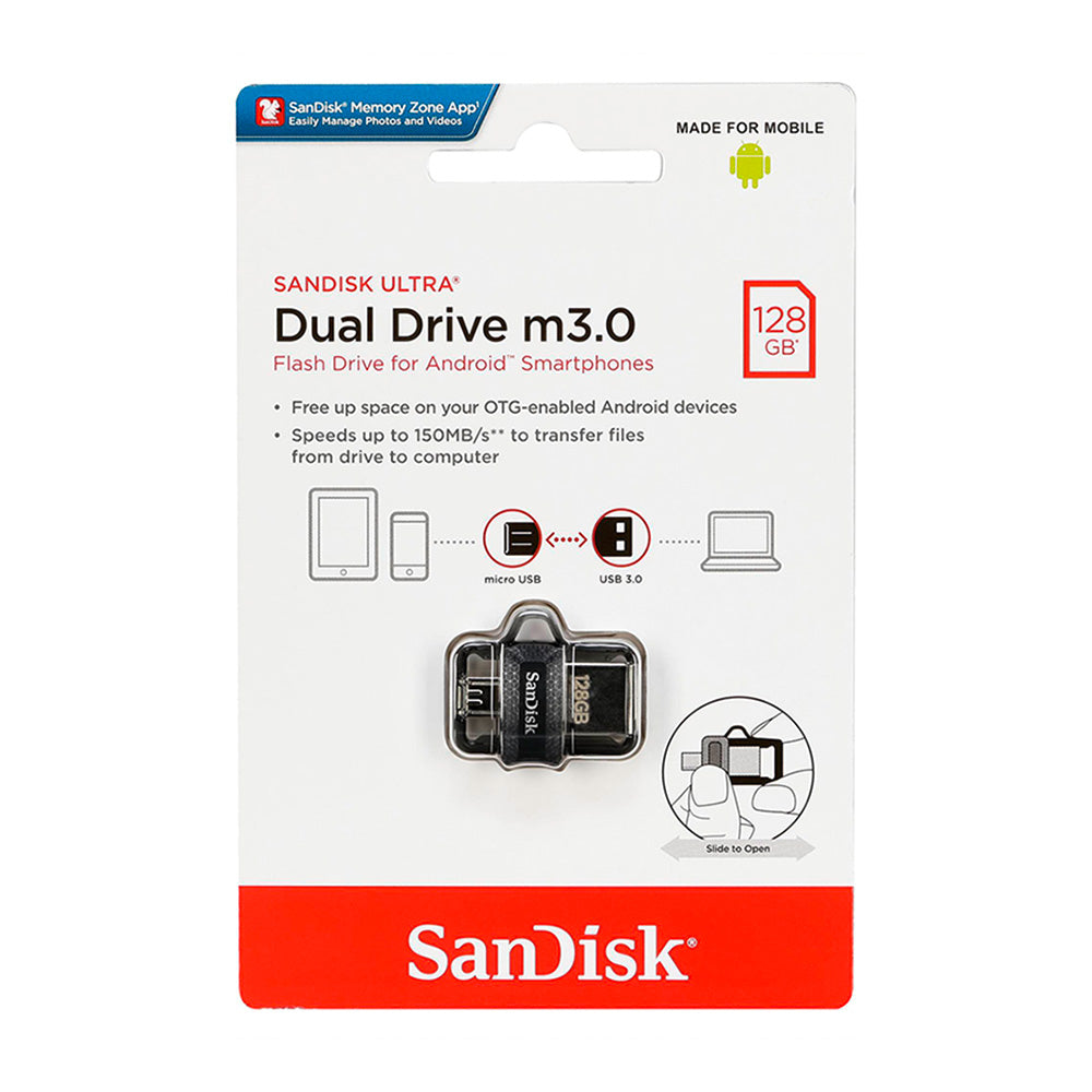 Sandisk Dual Drive M3.0 Flashdrive 128GB (4627379978340)