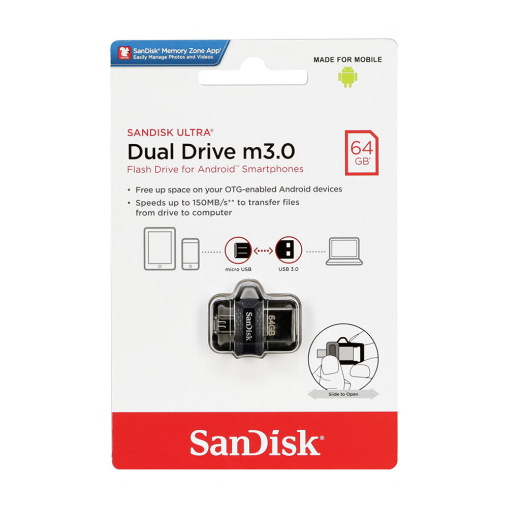 Sandisk Dual Drive M3.0 Flashdrive 64GB (4627378110564)