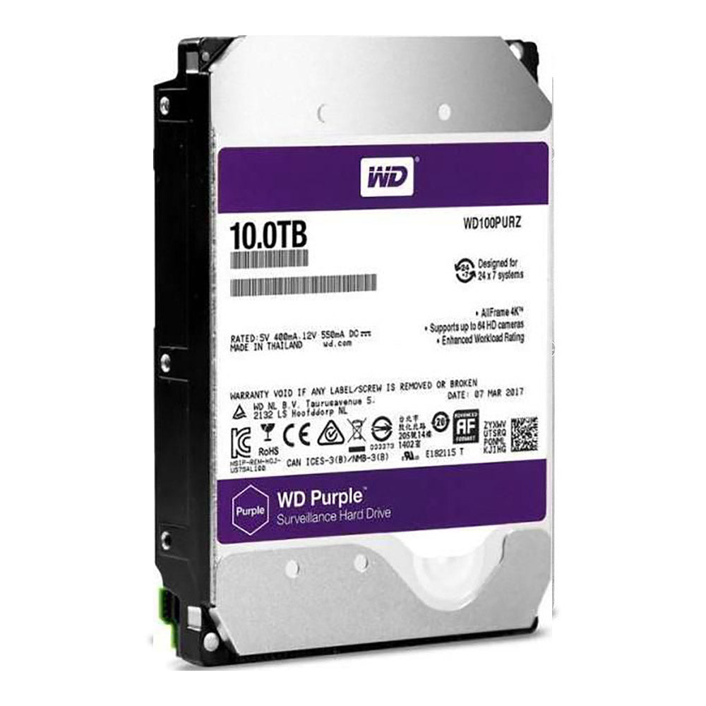 WD Purple Internal Hard Drive 3.5 Inch 10TB (4765687709796)
