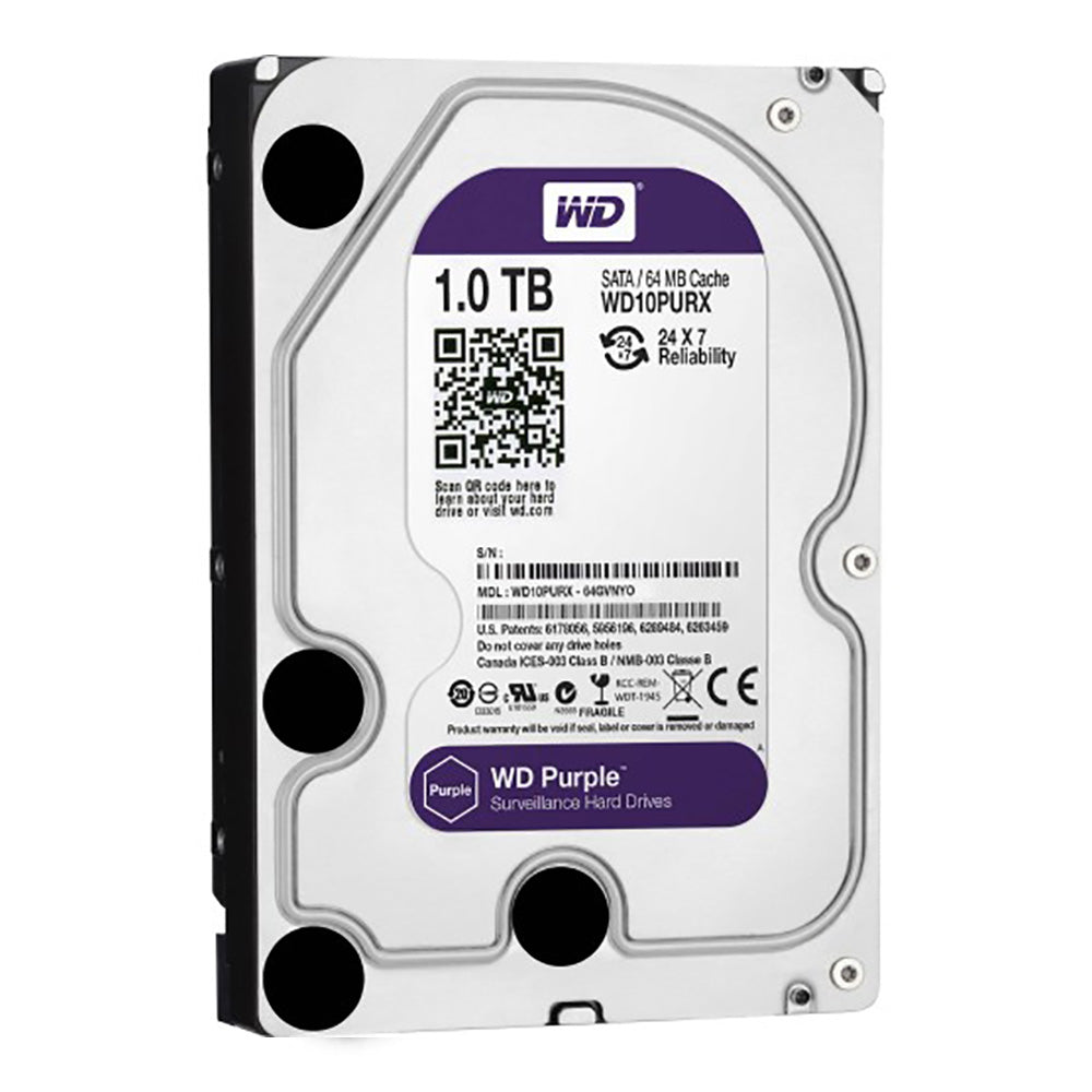 WD Purple Internal Hard Drive 3.5 Inch 1TB (4765581574244)