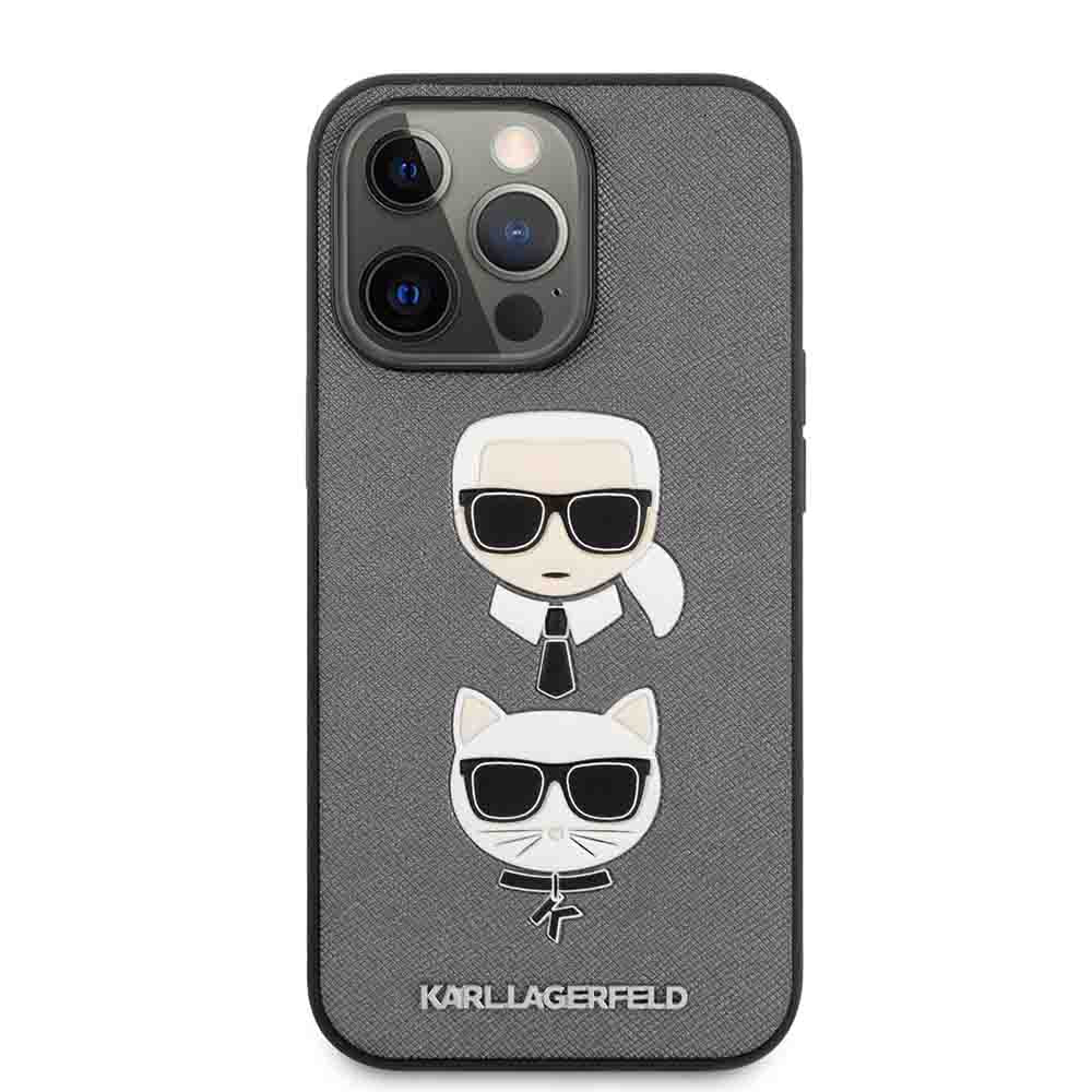 Karl Lagerfeld PU Saffiano Case With Embossed Karl & Choupette Head For iPhone 13 Pro (6.1