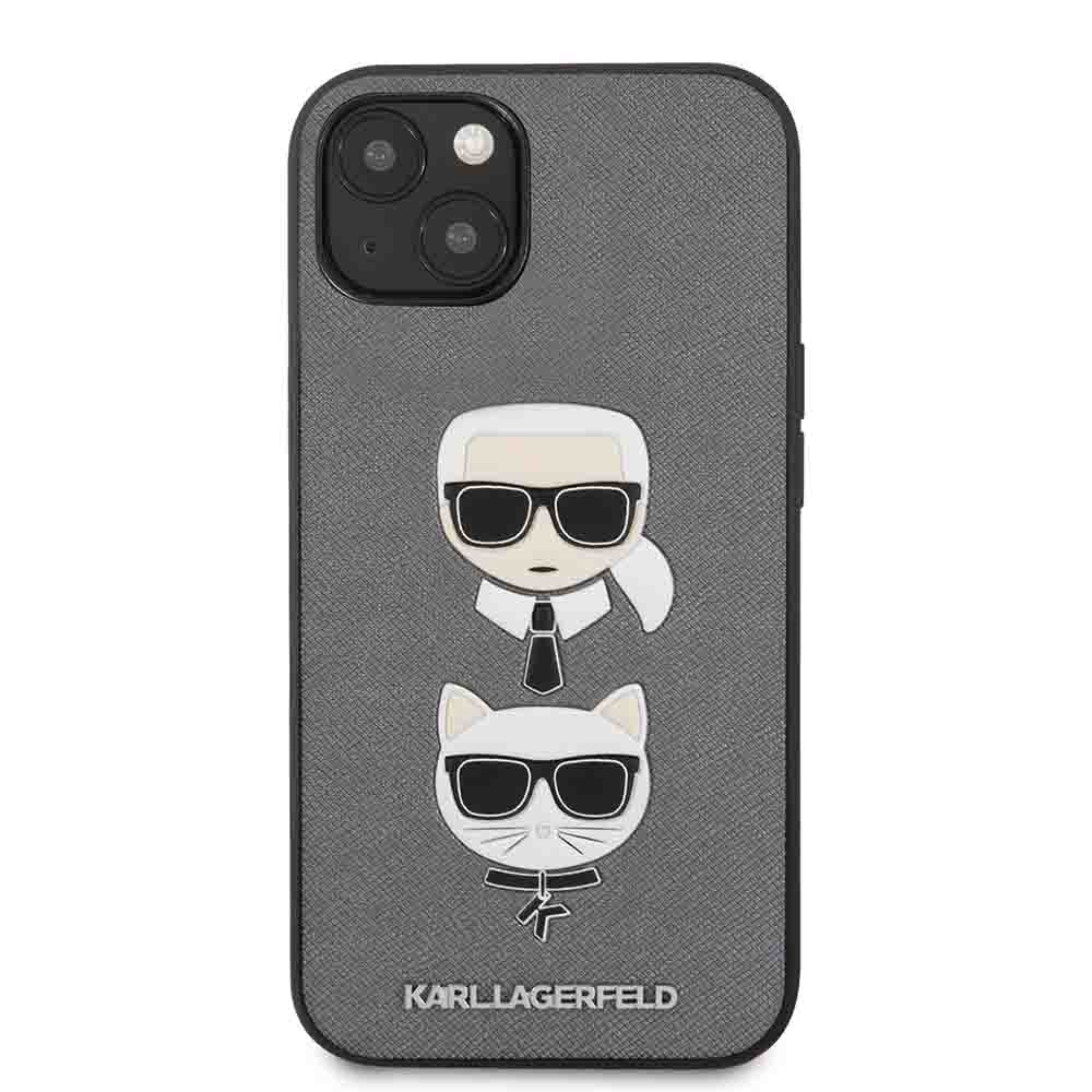 Karl Lagerfeld PU Saffiano Case With Embossed Karl & Choupette Head For iPhone 13 (6.1