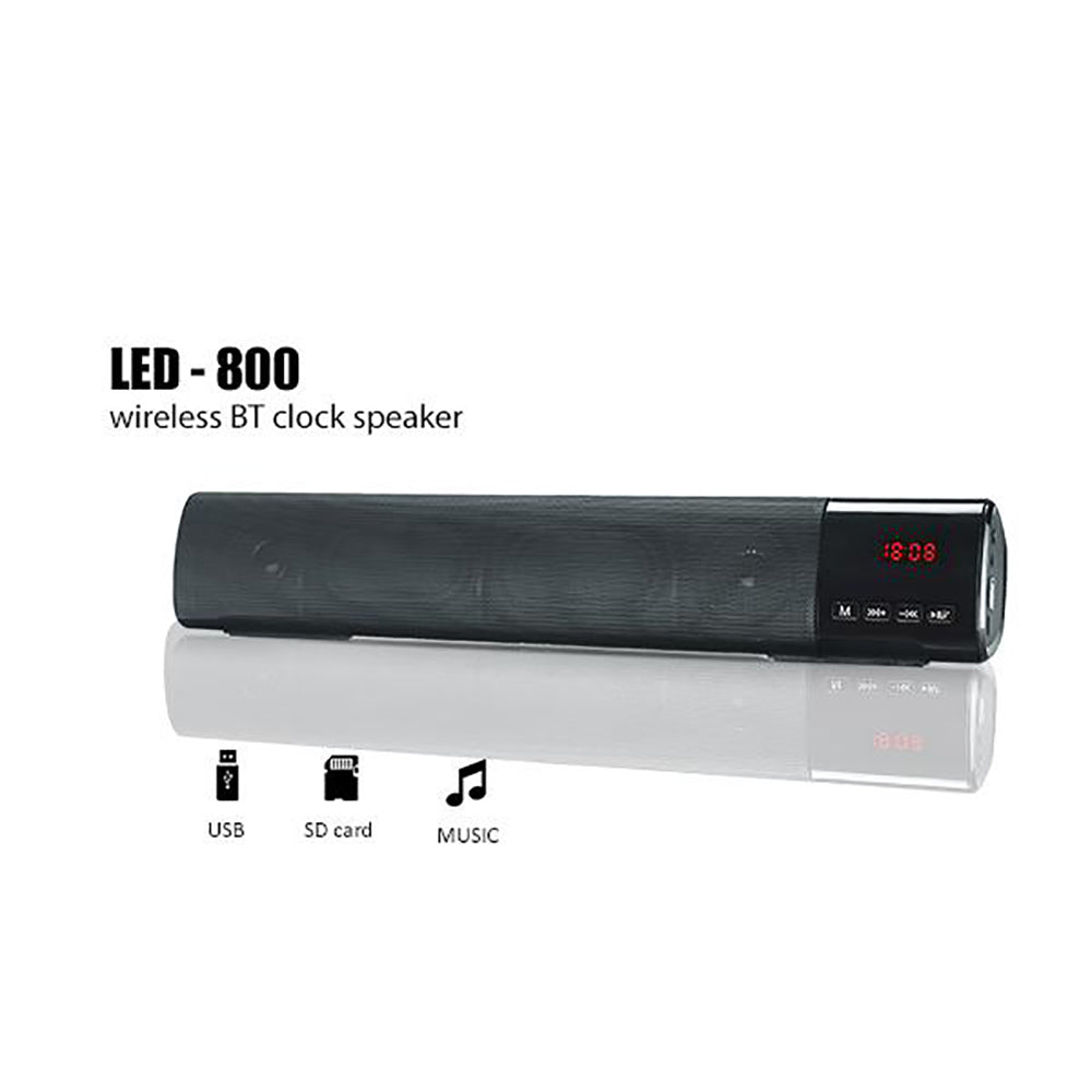 Kisonli LED 800 Wireless Speaker, LED Clock Alarm Screen Display With FM Radio (4798344003684)