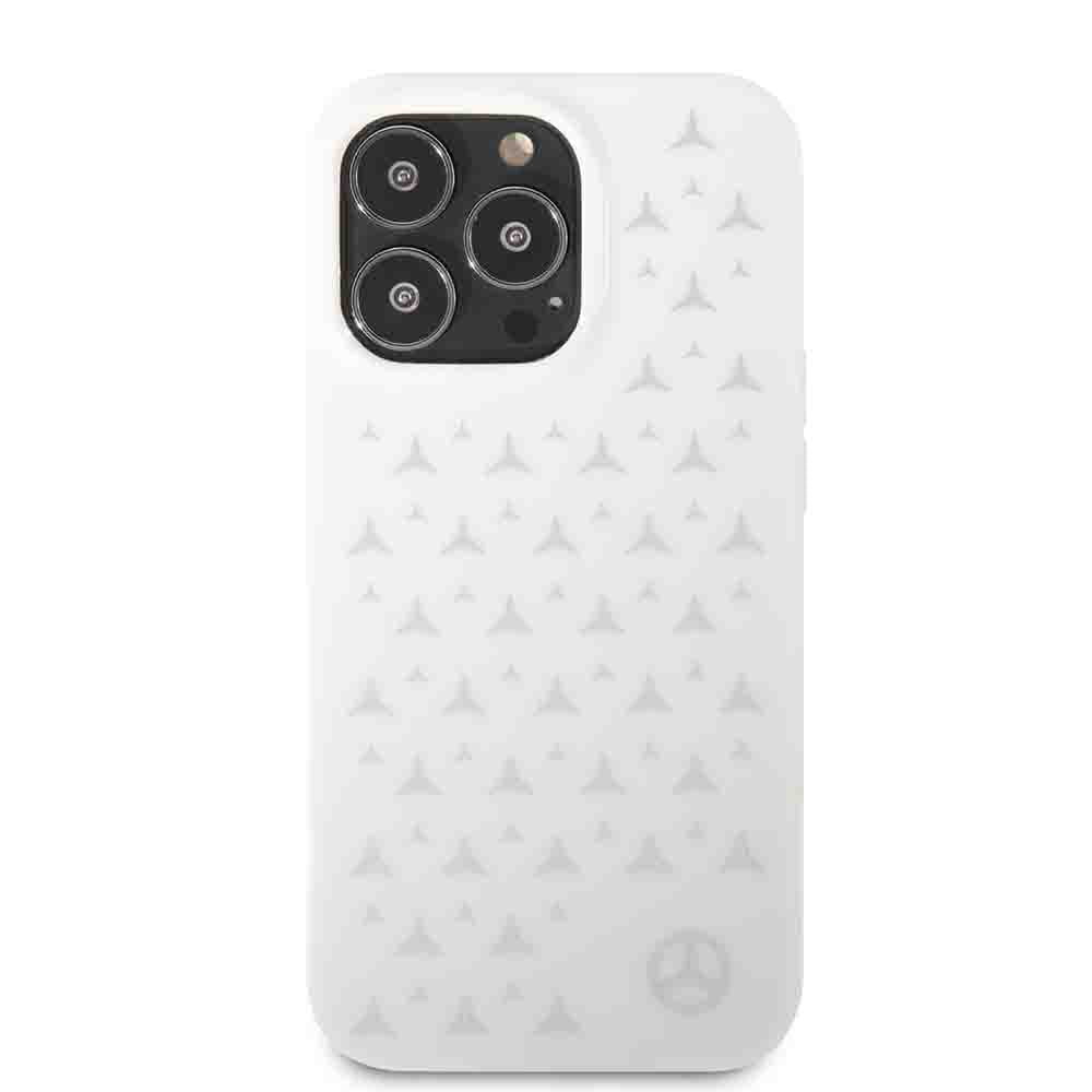 Mercedes Benz PC/TPU Case With Electroplated Stars Pattern For iPhone 13 Pro (6.1") - White
