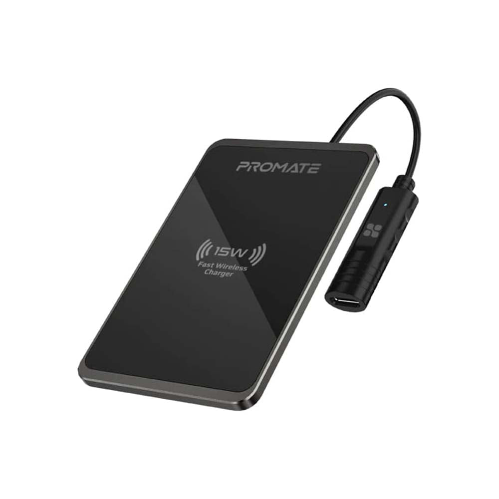 Promate AuraCard-15W Charging Slim Metallic Wireless Charger