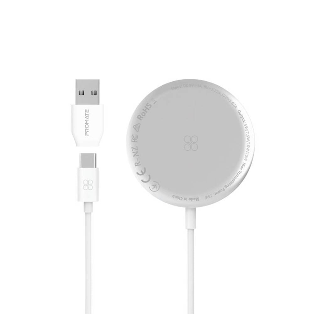 Promate AuraMag-15W Ultra-Fast Magnetic Wireless Charger