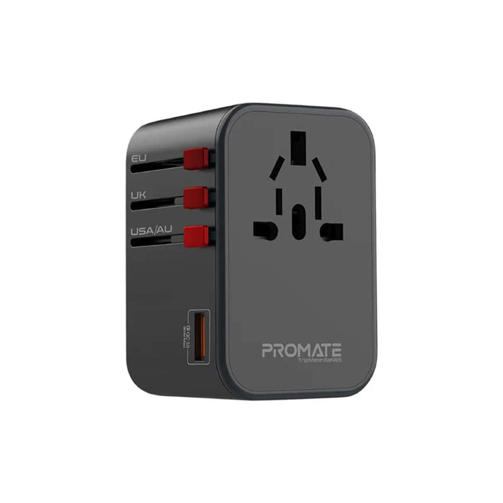 Promate TripMate-GaN65 Power Delivery GaNFast™ Travel Adapter
