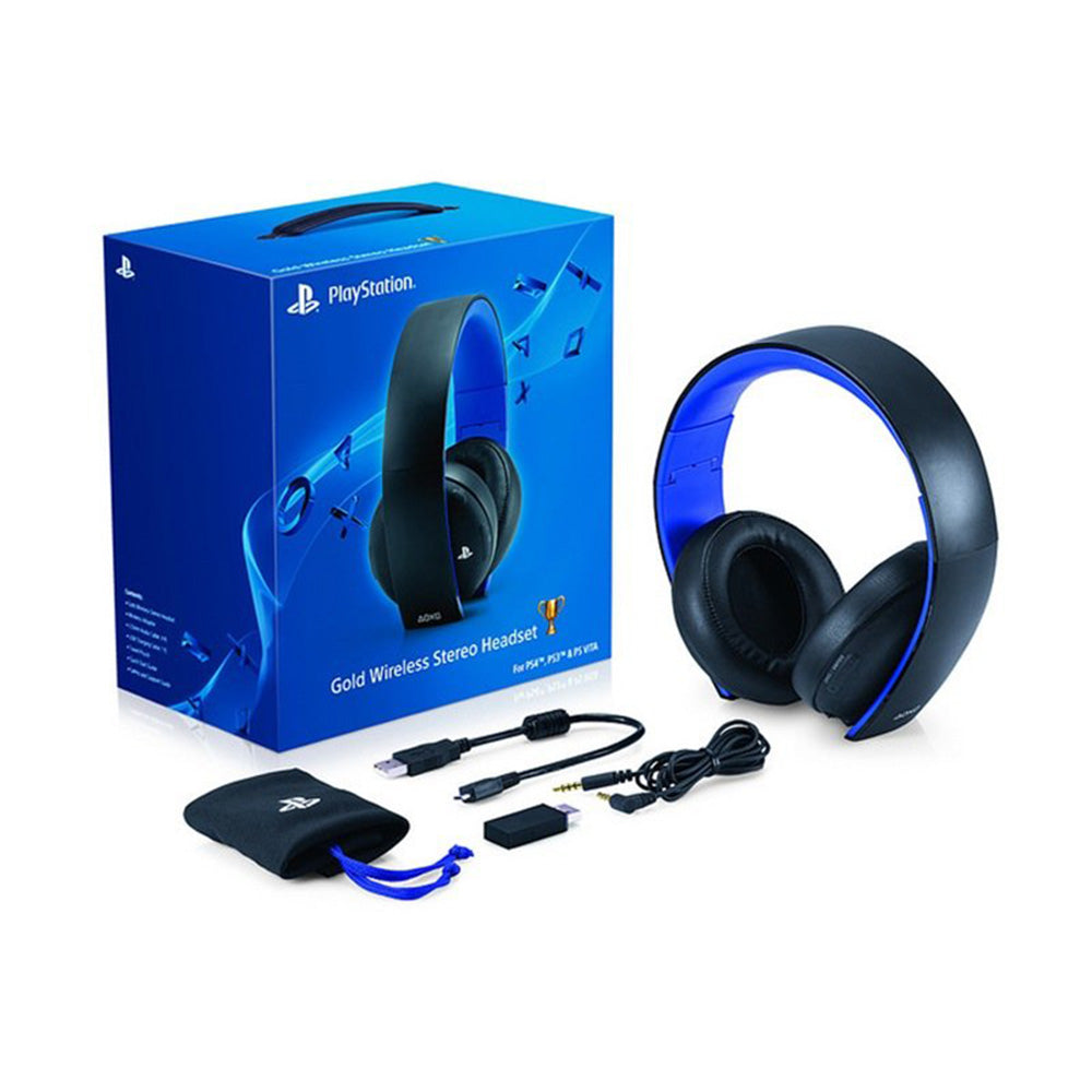 Sony Playstation 4 Gold Wireless Stereo Headset - Black (4619835146340)