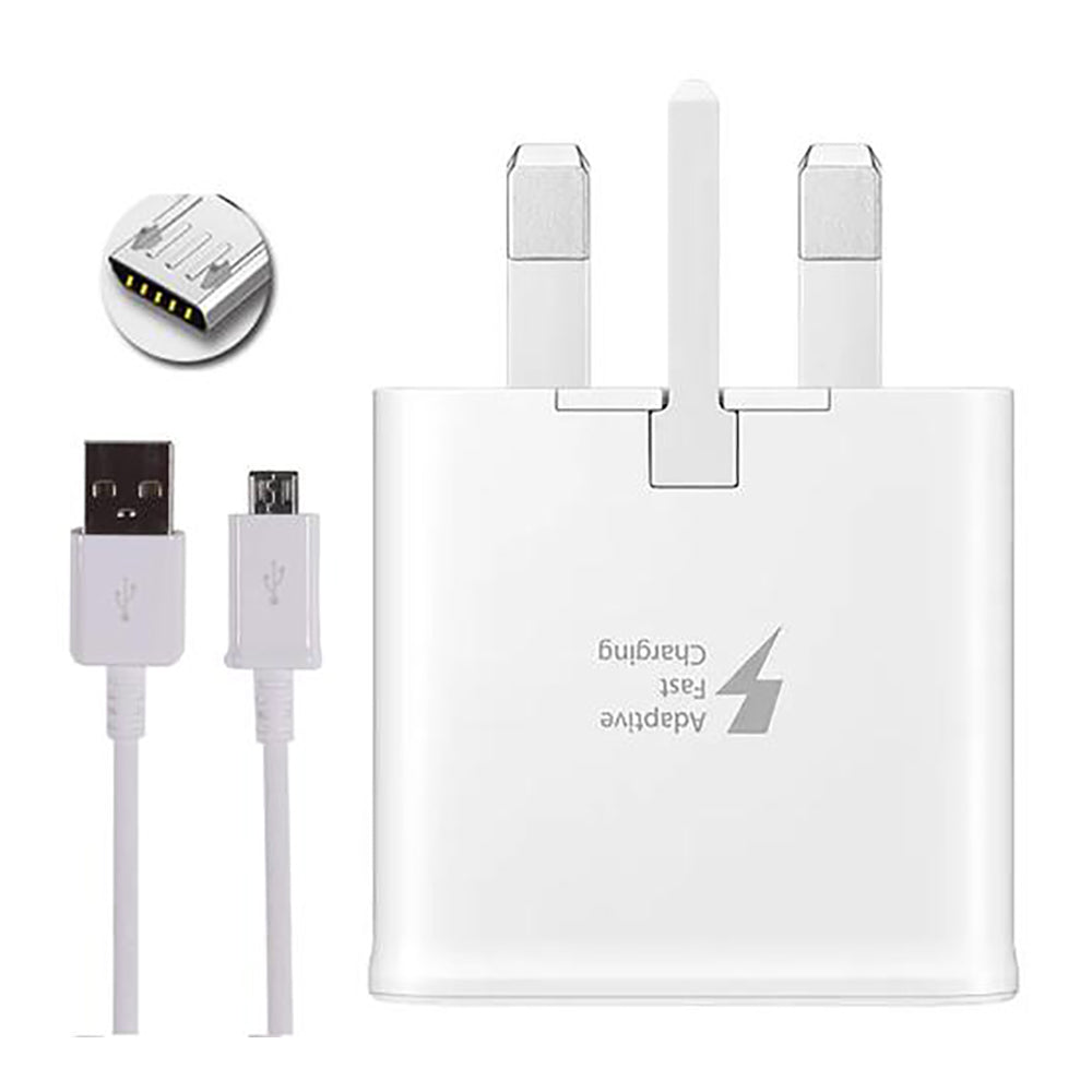 Samsung Fast Charger 15W 3 Pin Adapter and Micro USB (4789529477220)