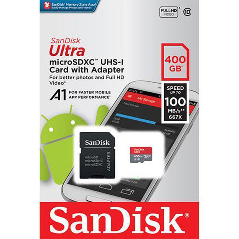 Sandisk Ultra 400GB MicroSDXC UHS-1 Card with Adapter (4625694720100)
