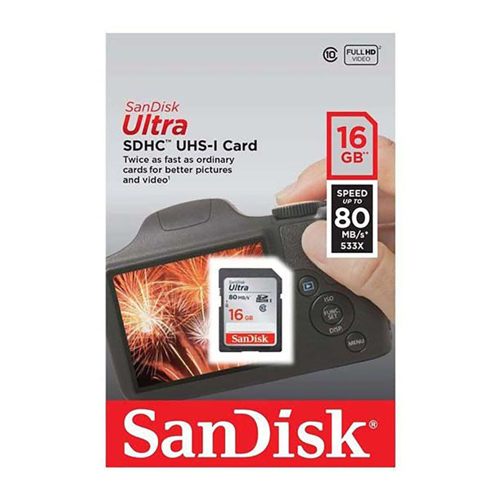 Sandisk 16GB Class 10 SDHC UHS-1 80MB/s (4625697472612)