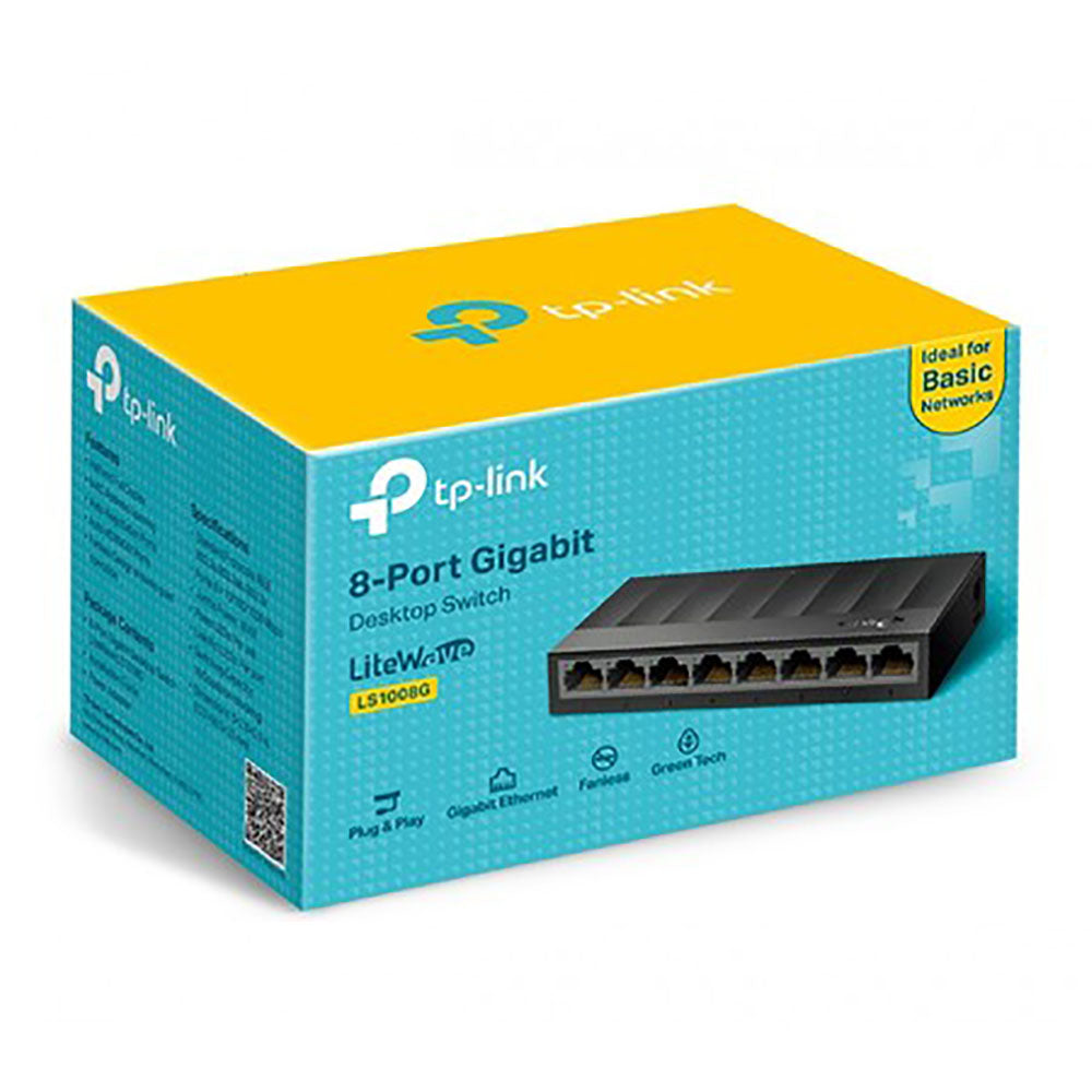 TP-Link LS1008G 8-Port Desktop/Wallmount Gigabit Switch (4626312003684)