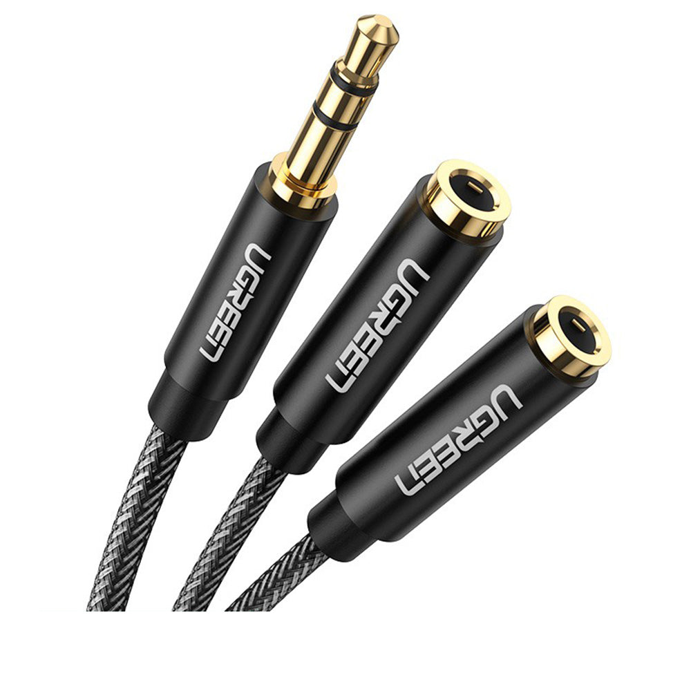 UGreen 3.5mm Stereo Audio Splitter Cable With Braided Cable 20CM - 10532 (4822977020004)